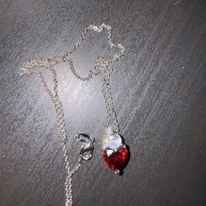 Elegant Red Heart Pendant Necklace